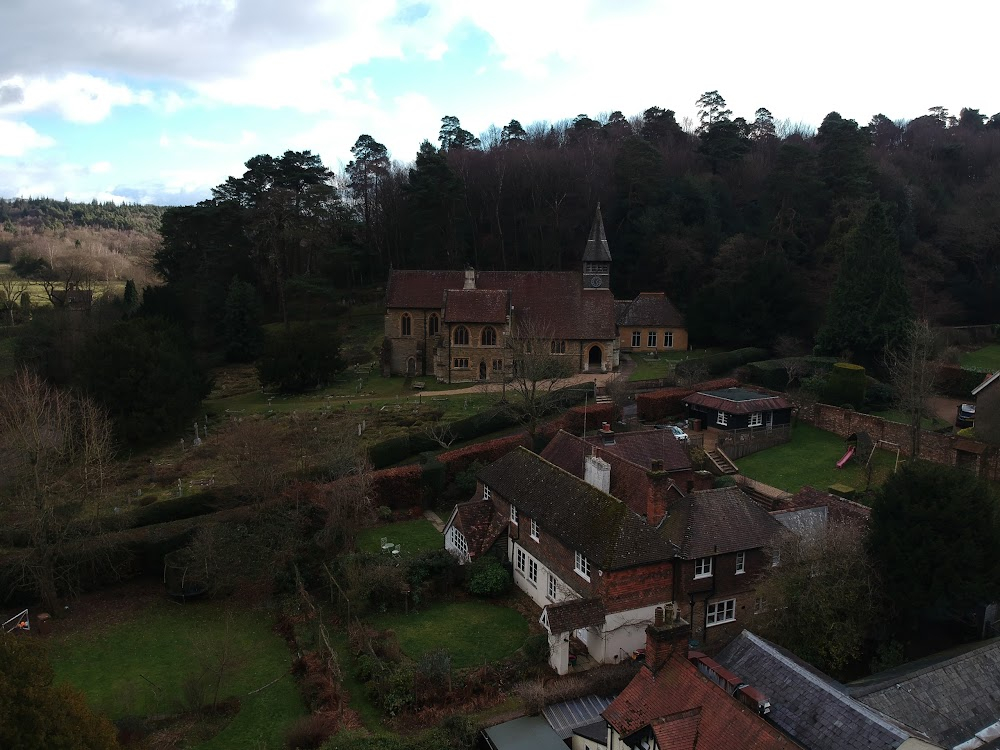 A Room with a View : Emersons' cottage, Woodland, The Royal Oak Pub, field and churchyard