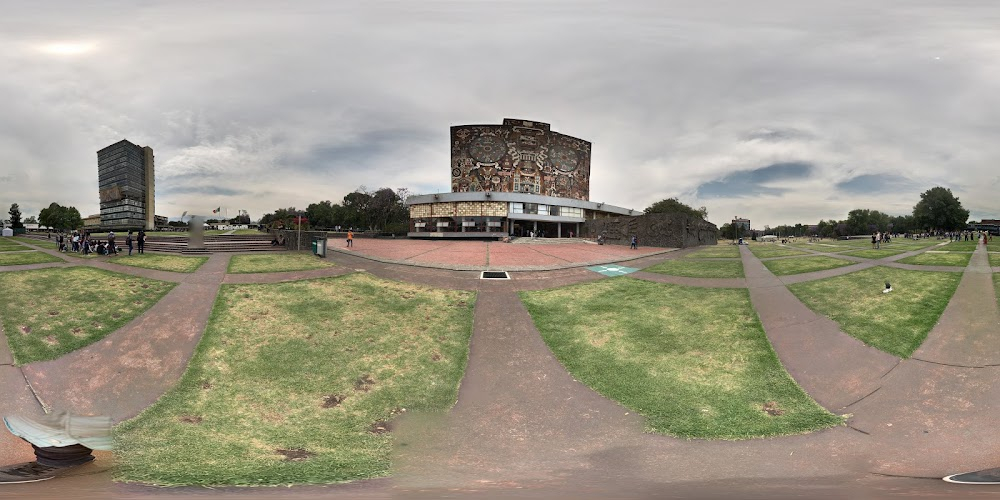 Güeros : The Siquieros mural that the students vandalize is here on the Rectoria of UNAM.