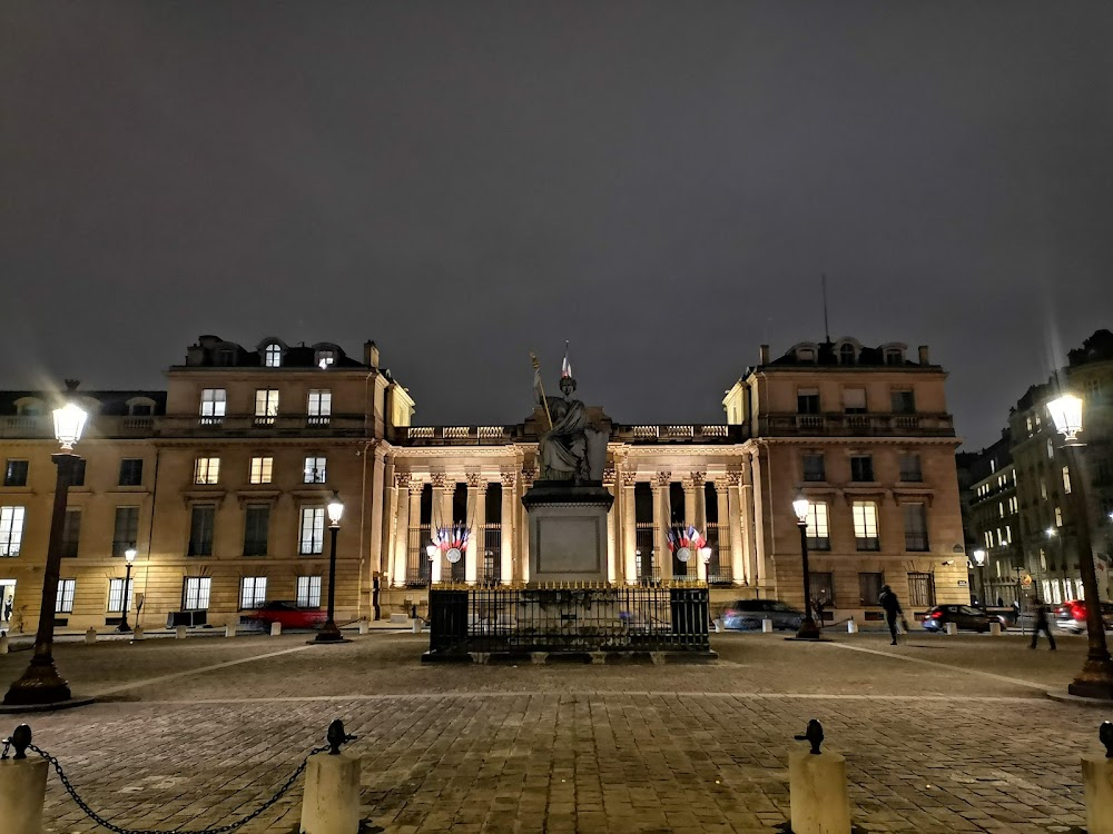 La douleur : Marguerite cycles past the National Assembly building