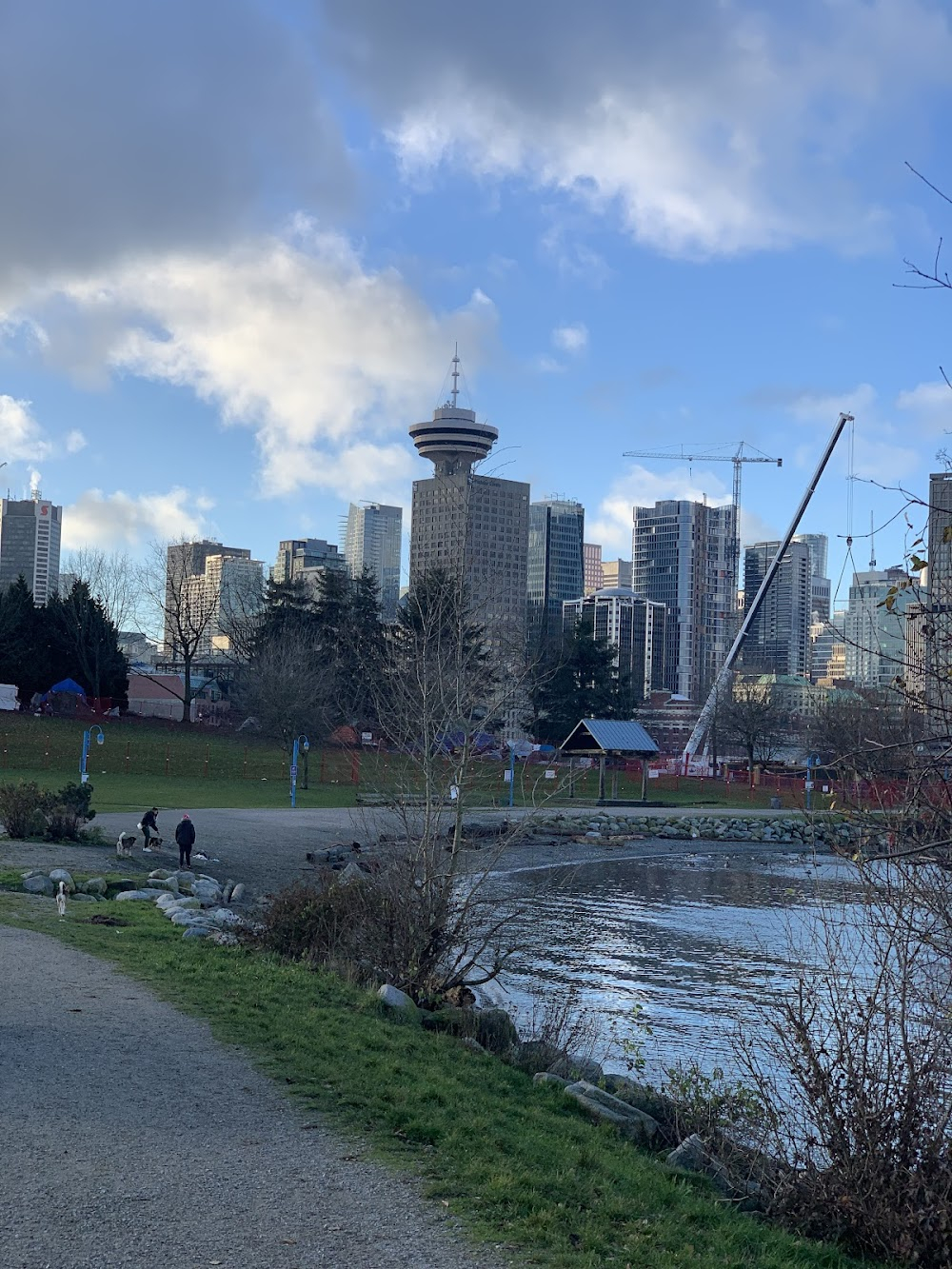 Mom's Day Away : waterfront park where Laura and Trish watch a young girl kick a soccer ball