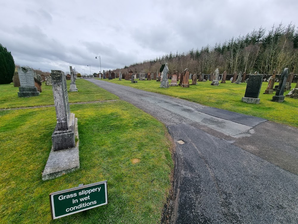 The Maltese Double Cross : General view, iron gates, Lockerbie Memorial, and some inscriptions on marble slabs.