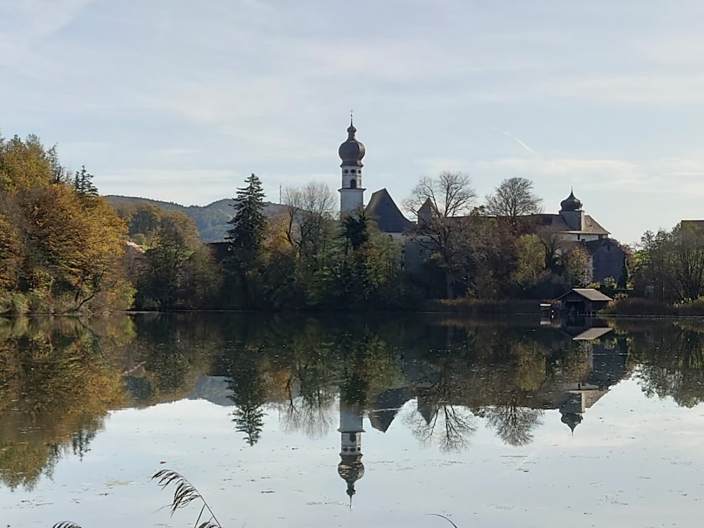 The Sound of Music : peninsula with former monastery in opening aerial shots