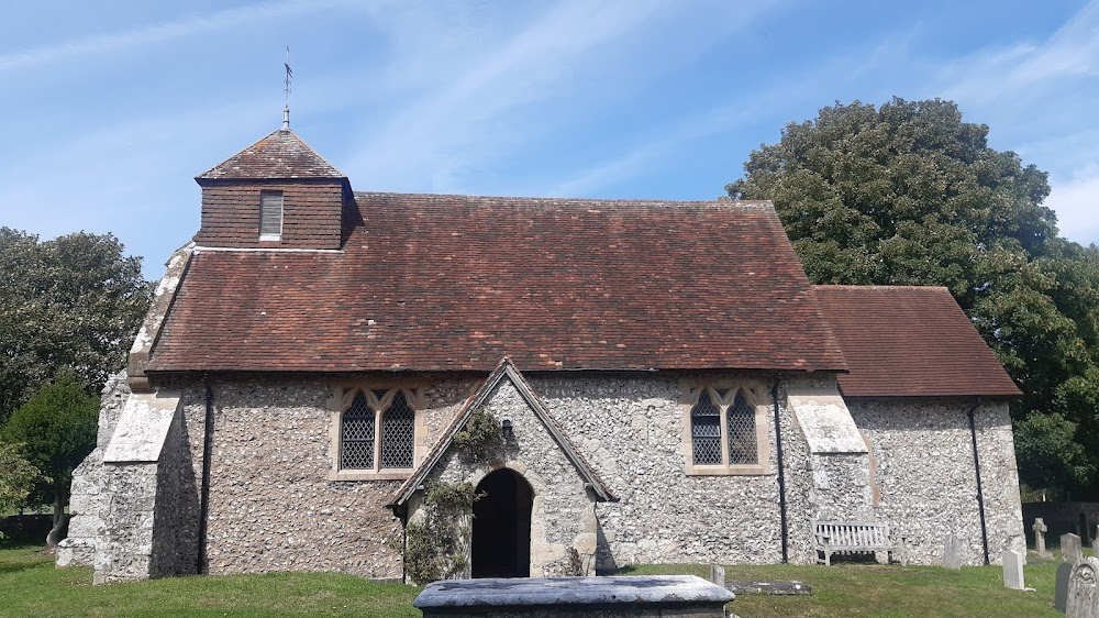 The Upturned Glass : Church near Emma's house in long shot. Studio set in close up.