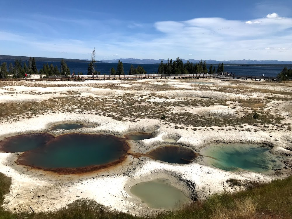 Yellowstone Park: 'Nature's Playground' : brief shot looking out to the island in the lake